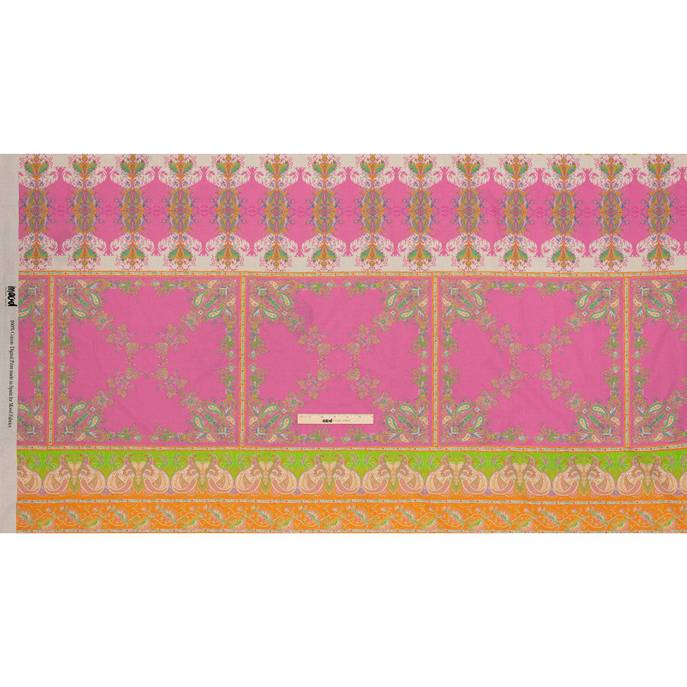Cotton Voile Panel - Paisley Stripes and Squares - Cypress Daydreams Print - Mood Exclusive Gisele Collection