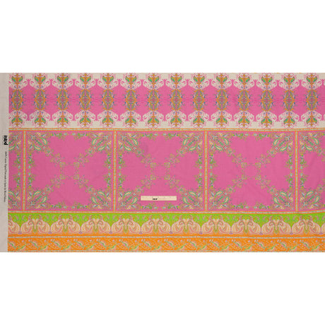 Cotton Voile Panel - Paisley Stripes and Squares - Cypress Daydreams Print - Mood Exclusive Gisele Collection