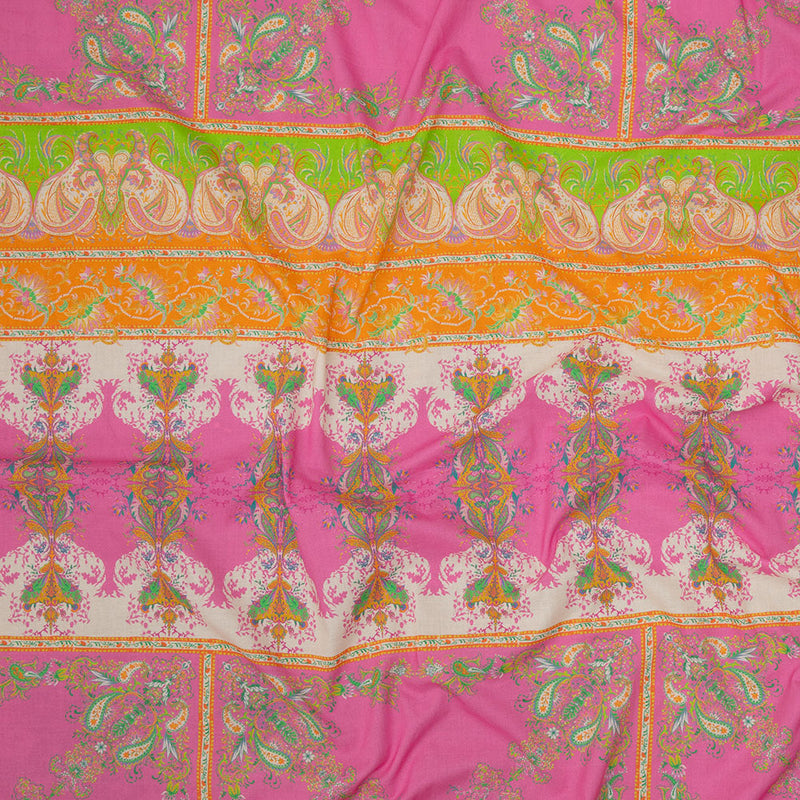 Cotton Voile Panel - Paisley Stripes and Squares - Cypress Daydreams Print - Mood Exclusive Gisele Collection