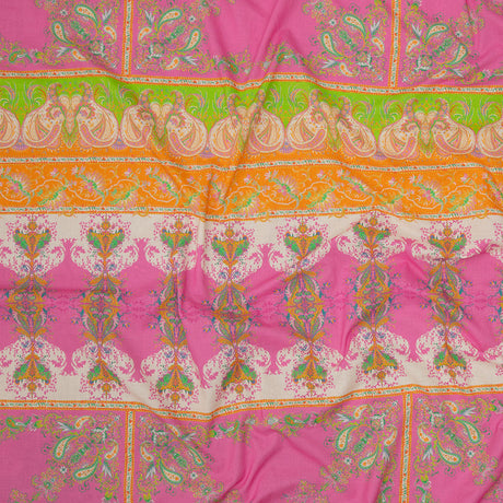 Cotton Voile Panel - Paisley Stripes and Squares - Cypress Daydreams Print - Mood Exclusive Gisele Collection