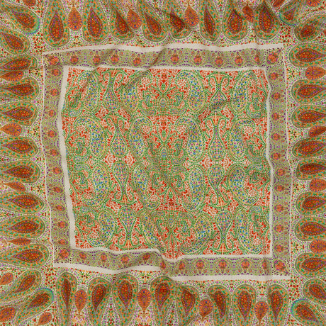 Cotton Voile Panel - Cream Paisley Squares - Laputa's Groundkeeper Print - Mood Exclusive Gisele Collection