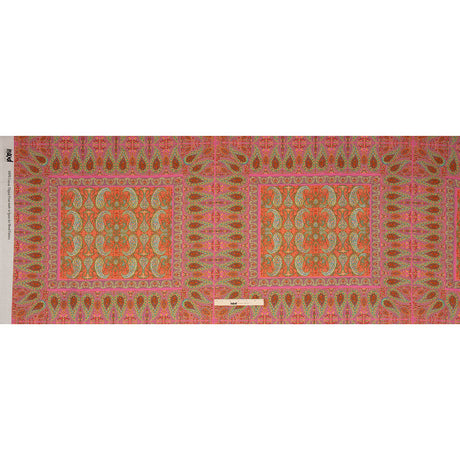 Cotton Voile Panel - Pink Paisley Squares - Laputa's Groundkeeper Print - Mood Exclusive Gisele Collection