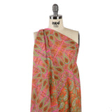 Cotton Voile Panel - Pink Paisley Squares - Laputa's Groundkeeper Print - Mood Exclusive Gisele Collection