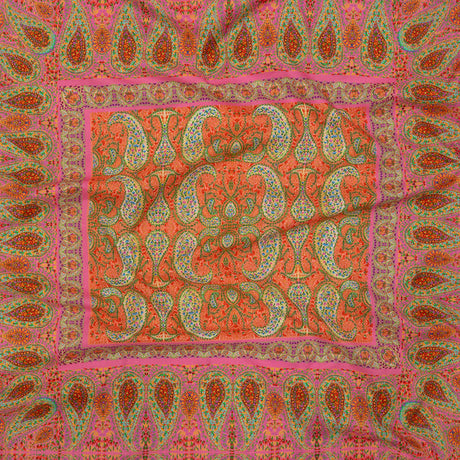 Cotton Voile Panel - Pink Paisley Squares - Laputa's Groundkeeper Print - Mood Exclusive Gisele Collection