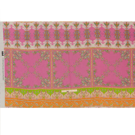 Sustainable Viscose Crepe Panel - Paisley Stripes and Squares - Cypress Daydreams Print - Mood Exclusive Gisele Collection