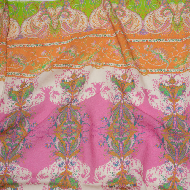 Sustainable Viscose Crepe Panel - Paisley Stripes and Squares - Cypress Daydreams Print - Mood Exclusive Gisele Collection