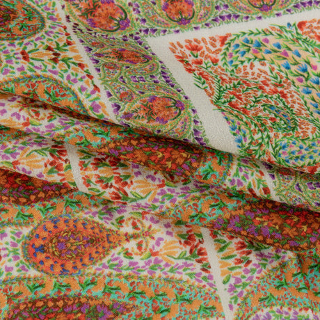 Sustainable Viscose Crepe Panel - Cream Paisley Squares - Laputa's Groundkeeper Print - Mood Exclusive Gisele Collection