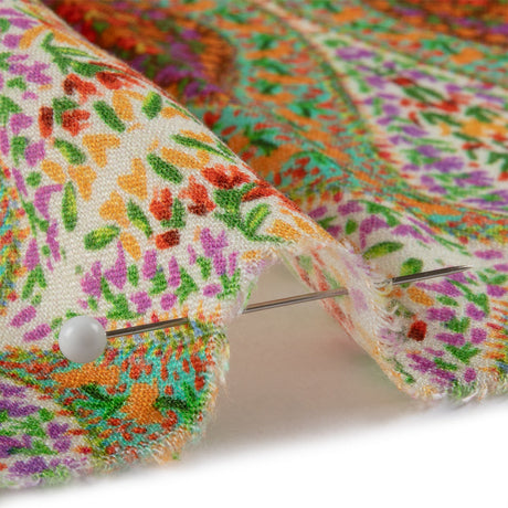 Sustainable Viscose Crepe Panel - Cream Paisley Squares - Laputa's Groundkeeper Print - Mood Exclusive Gisele Collection