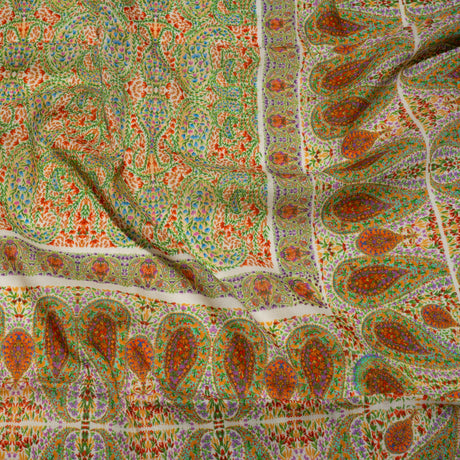 Sustainable Viscose Crepe Panel - Cream Paisley Squares - Laputa's Groundkeeper Print - Mood Exclusive Gisele Collection