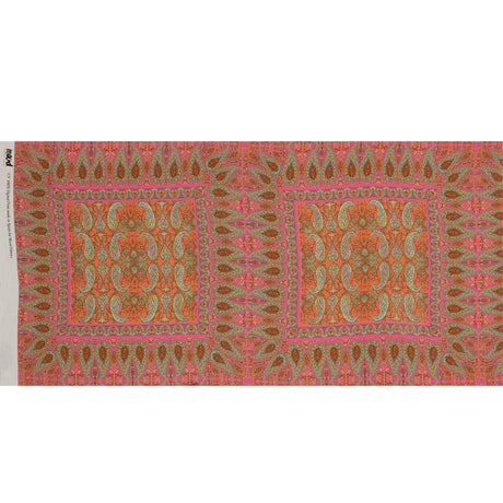 Sustainable Viscose Crepe Panel - Pink Paisley Squares - Laputa's Groundkeeper Print - Mood Exclusive Gisele Collection