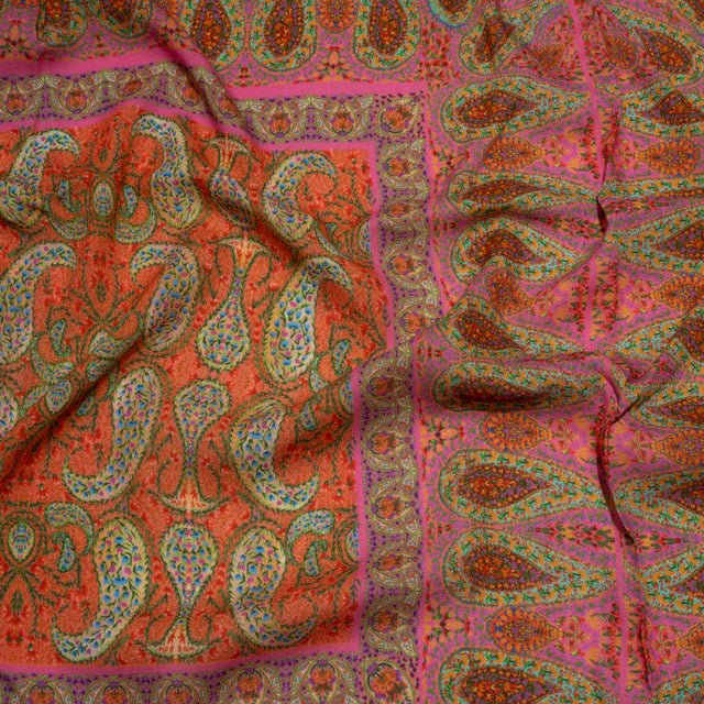 Sustainable Viscose Crepe Panel - Pink Paisley Squares - Laputa's Groundkeeper Print - Mood Exclusive Gisele Collection