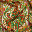 Viscose and Linen Woven - White Floral Paisley Stripes - Locust Lily Print - Mood Exclusive Gisele Collection