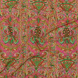 Viscose and Linen Woven - Pink Floral Paisley Stripes - Locust Lily Print - Mood Exclusive Gisele Collection