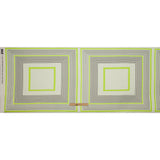 Linen and Rayon Woven Panel - Gray and Lime Concentric Squares - On the Rocks Print - Mood Exclusive Palm Beach Collection