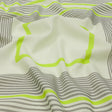 Linen and Rayon Woven Panel - Gray and Lime Concentric Squares - On the Rocks Print - Mood Exclusive Palm Beach Collection