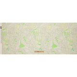 Linen and Rayon Woven - White and Pale Green Leaves - Under the Boardwalk Print - Mood Exclusive Palm Beach Collection