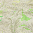 Linen and Rayon Woven - White and Pale Green Leaves - Under the Boardwalk Print - Mood Exclusive Palm Beach Collection
