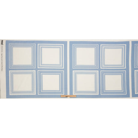 Linen and Rayon Woven Panel - Light Blue and White Squares - Sail Away Print - Mood Exclusive Palm Beach Collection