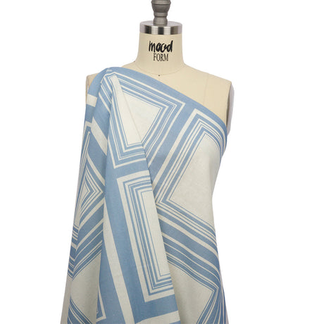 Linen and Rayon Woven Panel - Light Blue and White Squares - Sail Away Print - Mood Exclusive Palm Beach Collection