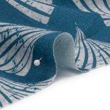 Linen and Rayon Woven - Sky Blue Palm Fans - Paradise Palms Print - Mood Exclusive Palm Beach Collection