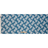 Linen and Rayon Woven - Sky Blue Palm Fans - Paradise Palms Print - Mood Exclusive Palm Beach Collection