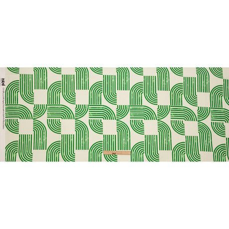 Linen and Rayon Woven - Green Geometric Arches - Submarine Dream Print - Mood Exclusive Palm Beach Collection