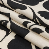 Linen and Rayon Woven - Black and White Leaf Silhouettes - Haute Havana Print - Mood Exclusive Palm Beach Collection