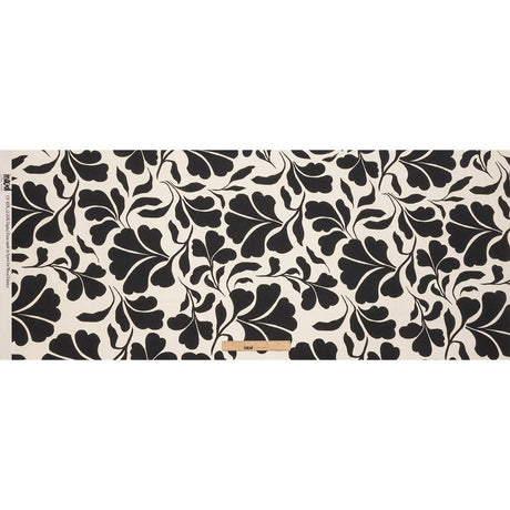 Linen and Rayon Woven - Black and White Leaf Silhouettes - Haute Havana Print - Mood Exclusive Palm Beach Collection