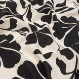 Linen and Rayon Woven - Black and White Leaf Silhouettes - Haute Havana Print - Mood Exclusive Palm Beach Collection