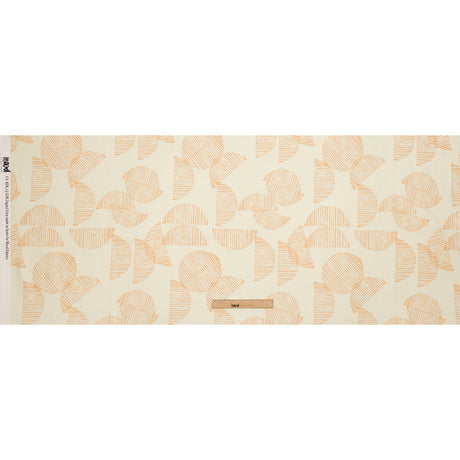 Linen and Rayon Woven - White and Orange Striped Circles - Island In The Sun Print - Mood Exclusive Palm Beach Collection