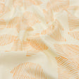 Linen and Rayon Woven - White and Orange Striped Circles - Island In The Sun Print - Mood Exclusive Palm Beach Collection