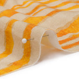 Linen and Rayon Woven - Beige and Orange Zebra Stripes - Sundown Safari Print - Mood Exclusive Palm Beach Collection
