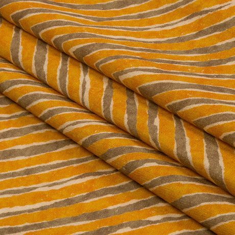 Linen and Rayon Woven - Taupe and Orange Painterly Chevrons - August Attitude Print - Mood Exclusive Palm Beach Collection