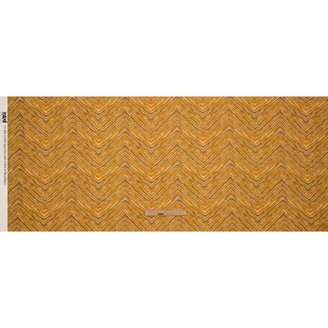 Linen and Rayon Woven - Taupe and Orange Painterly Chevrons - August Attitude Print - Mood Exclusive Palm Beach Collection