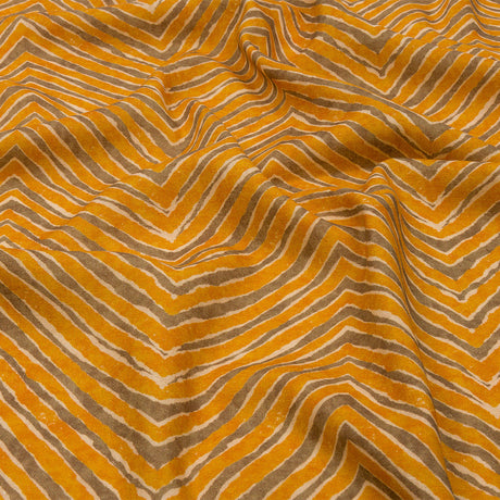 Linen and Rayon Woven - Taupe and Orange Painterly Chevrons - August Attitude Print - Mood Exclusive Palm Beach Collection