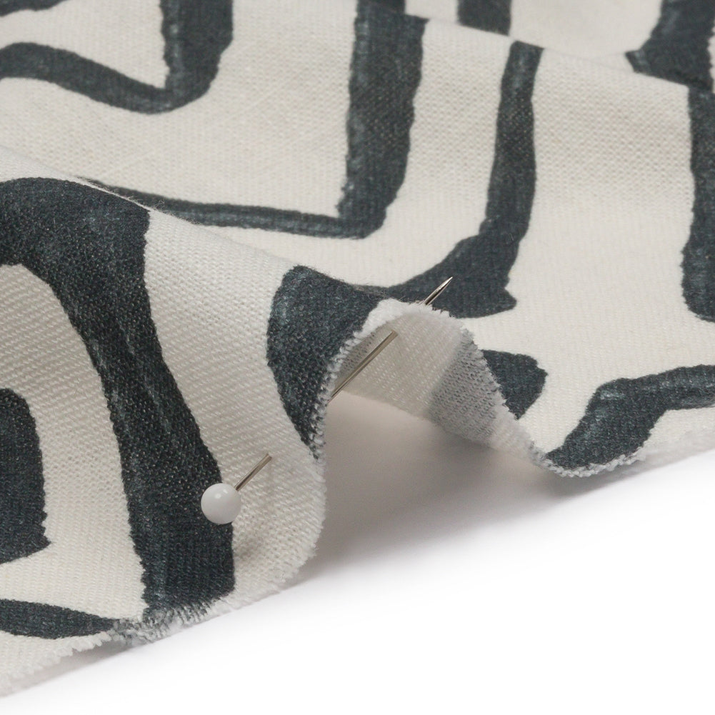 Linen and Rayon Woven - White Painted Diamonds - Sahara Summers Print - Mood Exclusive Palm Beach Collection