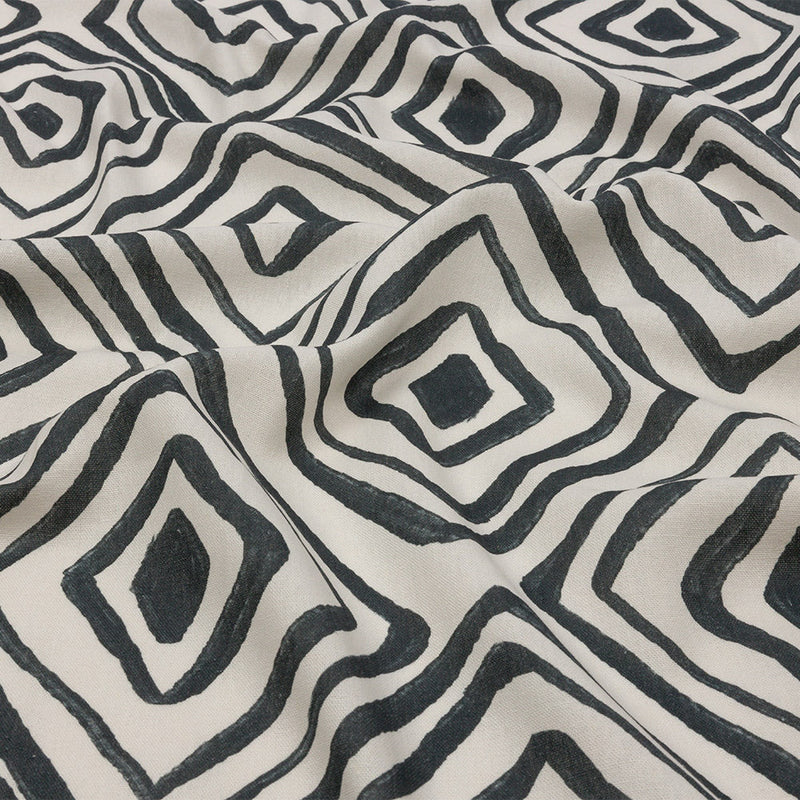 Linen and Rayon Woven - White Painted Diamonds - Sahara Summers Print - Mood Exclusive Palm Beach Collection