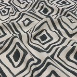 Linen and Rayon Woven - White Painted Diamonds - Sahara Summers Print - Mood Exclusive Palm Beach Collection