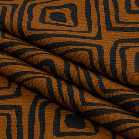 Linen and Rayon Woven - Brown Painted Diamonds - Sahara Summers Print - Mood Exclusive Palm Beach Collection