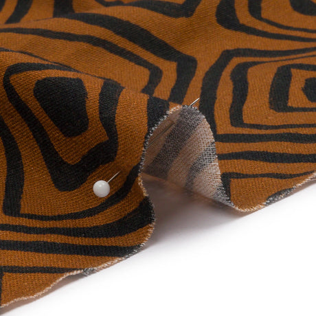 Linen and Rayon Woven - Brown Painted Diamonds - Sahara Summers Print - Mood Exclusive Palm Beach Collection