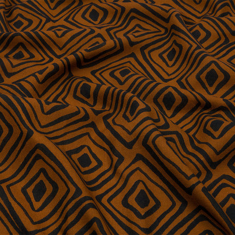 Linen and Rayon Woven - Brown Painted Diamonds - Sahara Summers Print - Mood Exclusive Palm Beach Collection