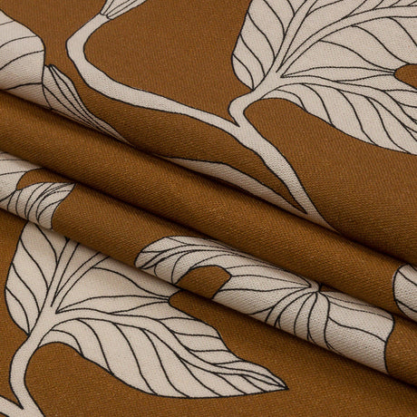 Linen and Rayon Woven - Brown Floral - Floridian Nights Print - Mood Exclusive Palm Beach Collection