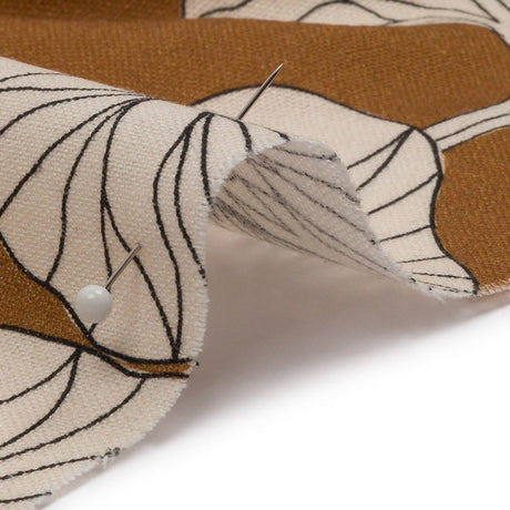Linen and Rayon Woven - Brown Floral - Floridian Nights Print - Mood Exclusive Palm Beach Collection