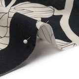 Linen and Rayon Woven - Black Floral - Floridian Nights Print - Mood Exclusive Palm Beach Collection