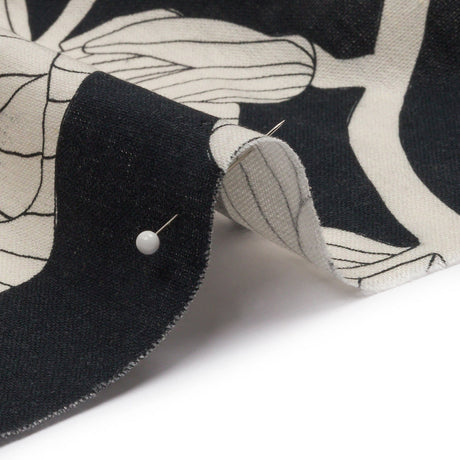 Linen and Rayon Woven - Black Floral - Floridian Nights Print - Mood Exclusive Palm Beach Collection