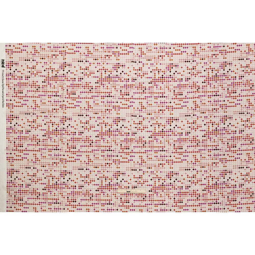 Stretch Cotton Sateen - Pink and Red Dots - Switchboard Soiree Print - Mood Exclusive Yesterday Collection