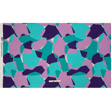 Stretch Cotton Sateen - Lilac and Turquoise Geometric Gems - Midnight Train to Georgia Print - Mood Exclusive Yesterday Collection