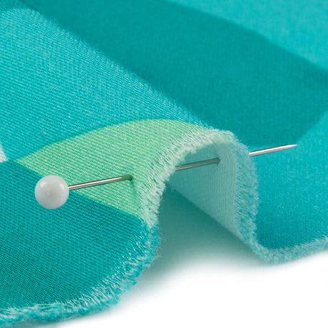 Stretch Cotton Sateen - Lime and Turquoise Geometric Gems - Midnight Train to Georgia Print - Mood Exclusive Yesterday Collection