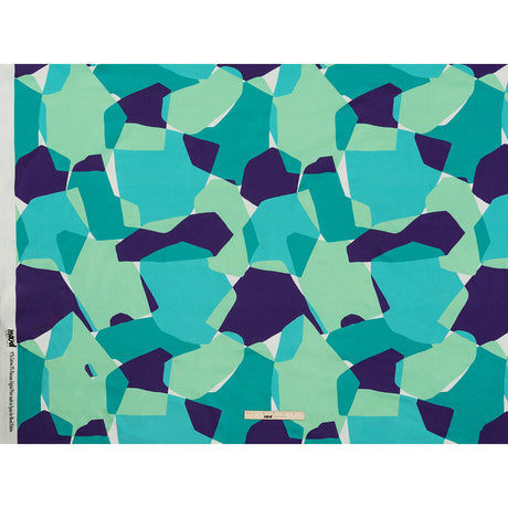 Stretch Cotton Sateen - Lime and Turquoise Geometric Gems - Midnight Train to Georgia Print - Mood Exclusive Yesterday Collection