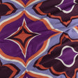 Stretch Cotton Sateen - Purple and Orange Ogees - Age of Aquarius Print - Mood Exclusive Yesterday Collection